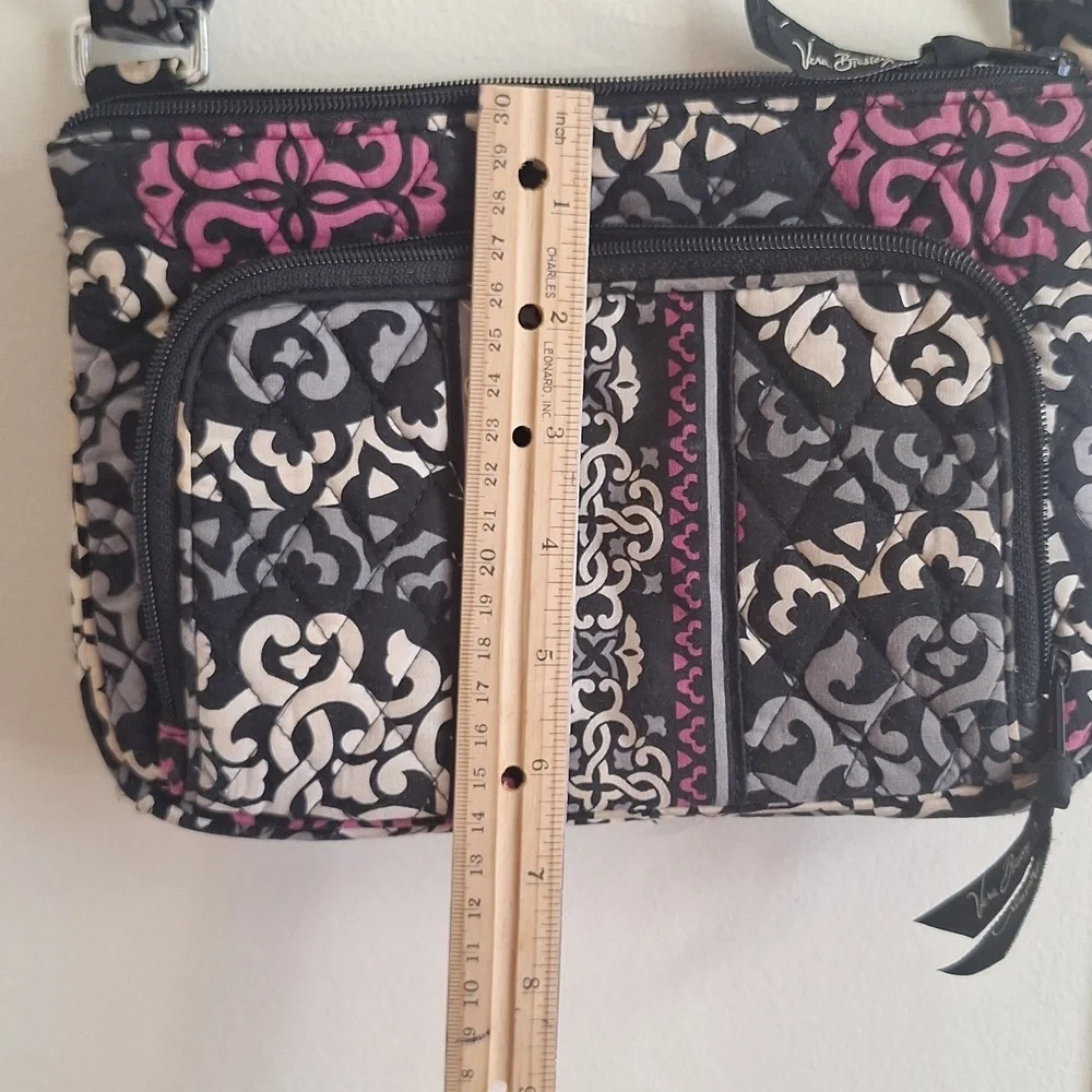 Vera Bradley Scroll Medallion Little Crossbody Bag Retired Pattern Black Purple